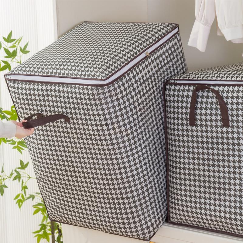 Borsa per Trapunta a Griglia Mille Uccelli Grande Capacità Sacca Antipolvere per Trapunta Borsa Portaoggetti per Vestiti Cesto Portaoggetti Portatile per Imballaggio Trasloco