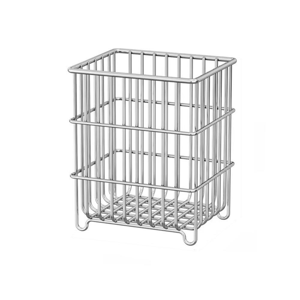 

Stainless Steel Kitchen Drain Basket Square Space-saving Wire Snack Organizer Household Large Capacity Multi-Functional Rack