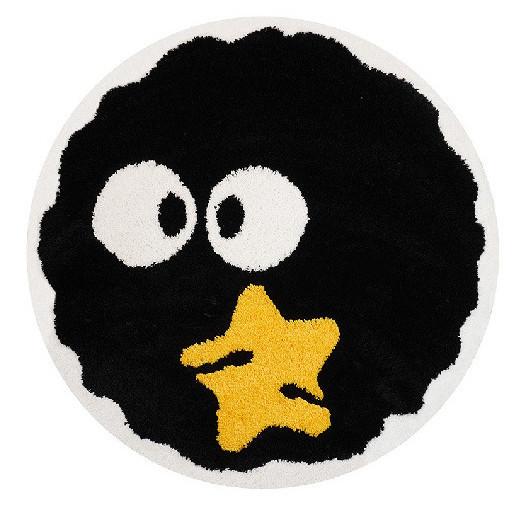 60x60cm Runder Cartoon Plüschteppich Wohnzimmerteppich Rutschfeste Punkte für Stuhlunterlage Badezimmer Heimdekoration Weich Flauschig Langflor