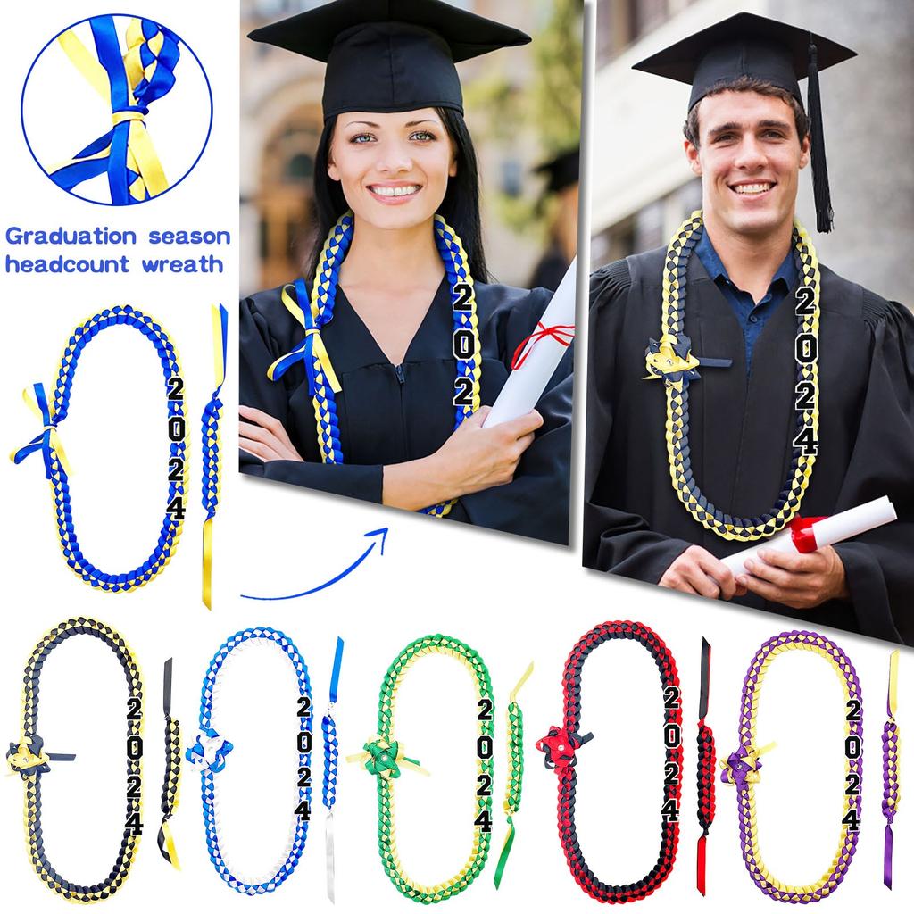 Graduation Ribbon Garland Collar Ribbon Multi Color Honor Rope Garland Bracelet Strap