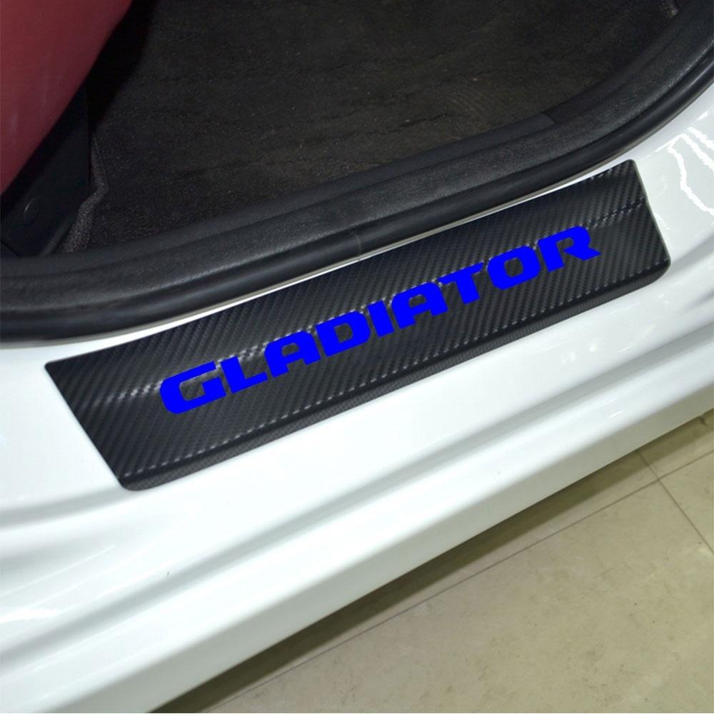 Car Threshold Pedal Sticker for Jeep Gladiator Decoration Scuff Plate Carbon Fibre Vinyl Sticker Car Accessories