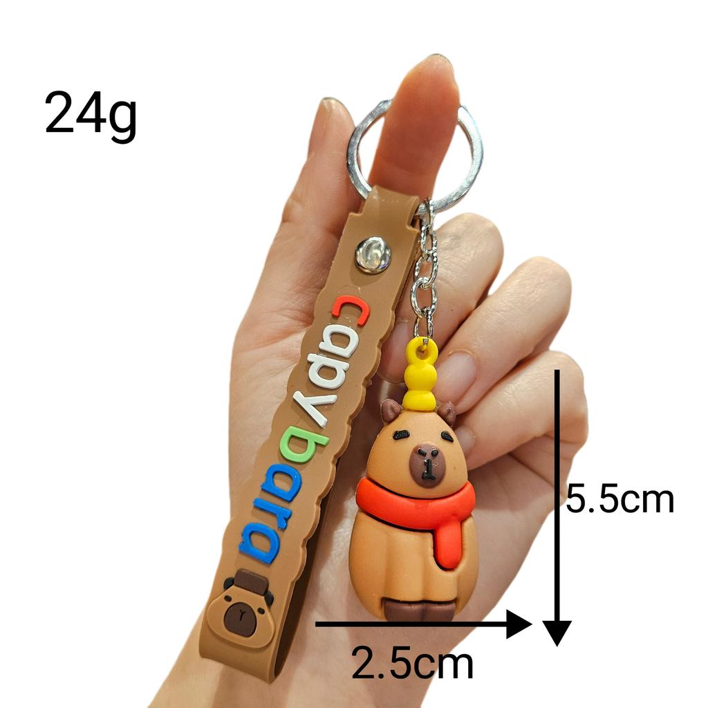 Capybara Serie Puppen Schlüsselanhänger, Kreativer Silikon Wasser Meerschweinchen Schlüsselanhänger Paar Taschenanhänger