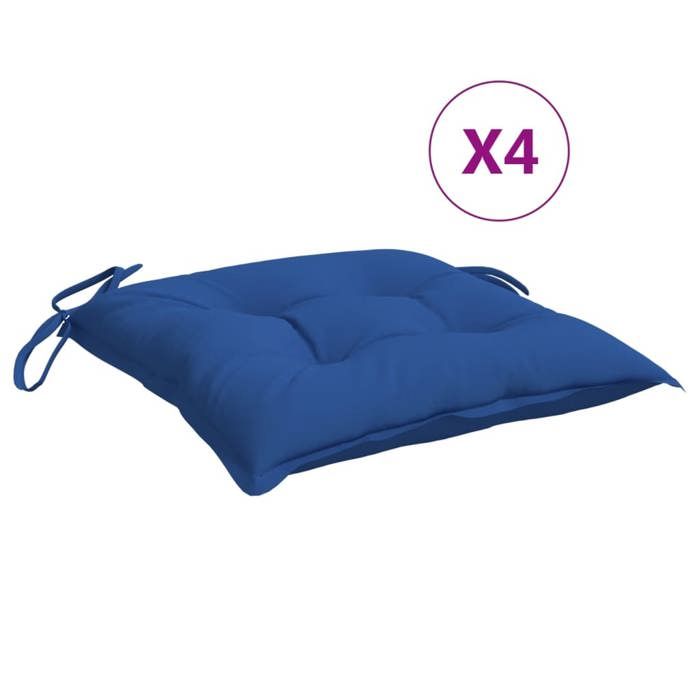 VidaXL Lot de 4 Coussins de Palette, Galette de Siège Imperméable, Coussin de Jardin, Décoration d'Extérieur Terrasse, Bleu 361538