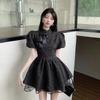 Summer Bubble Sleeve Improved Version Girl Cheongsam Skirt New Chinese Retro Dress Birthday Skirt Short Skirt