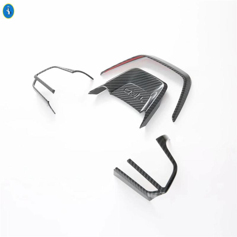 Carbon Fiber Look Car Steering Wheel Bottom Decor Frame Cover Trim ABS Accessories Fit For Toyota Highlander