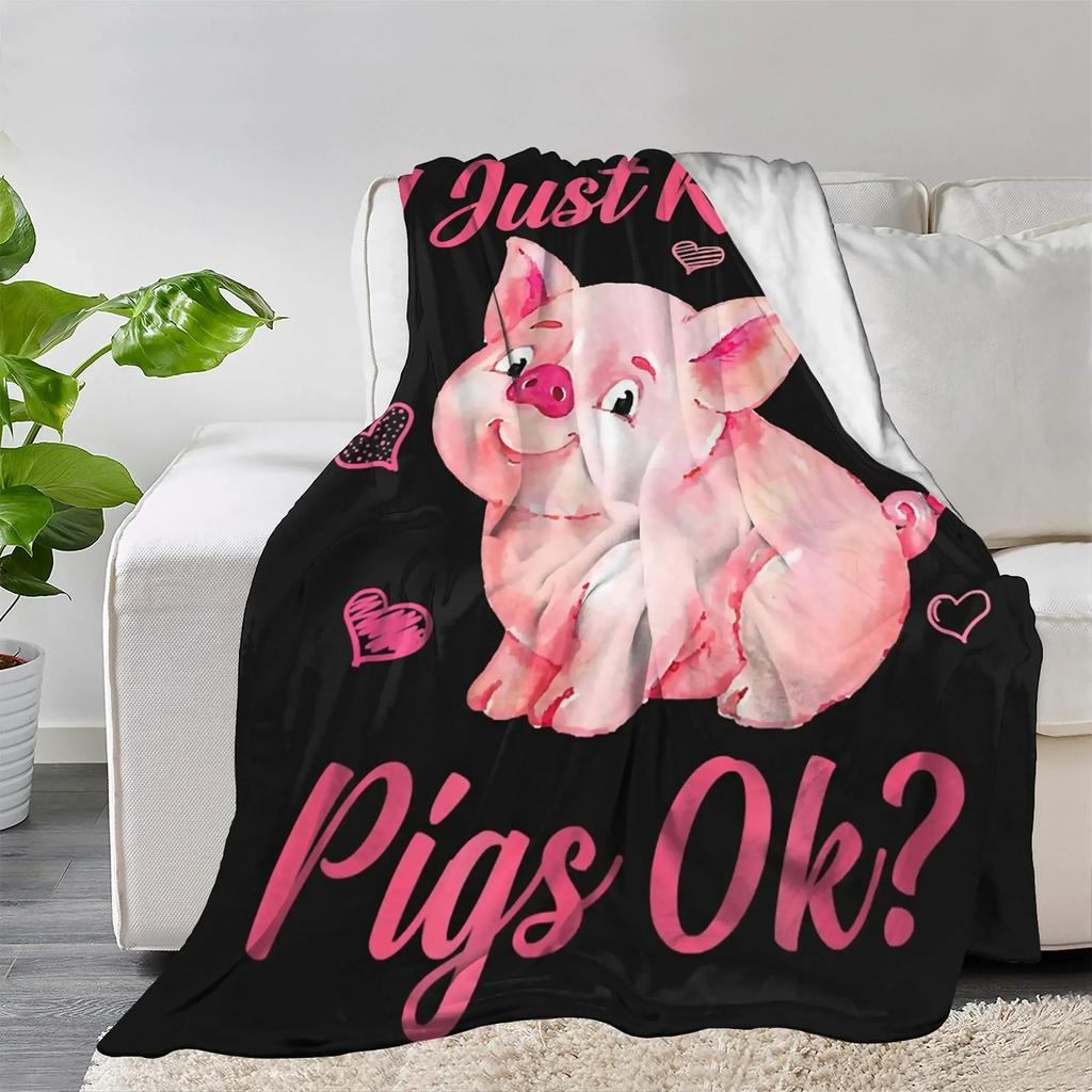 Pig Blanket Gifts for Women Pig Lovers,Pink Pig Blankets for Girls Boys,Cozy Warm Cute Animal Flannel Throw Blanket for Bed Sofa