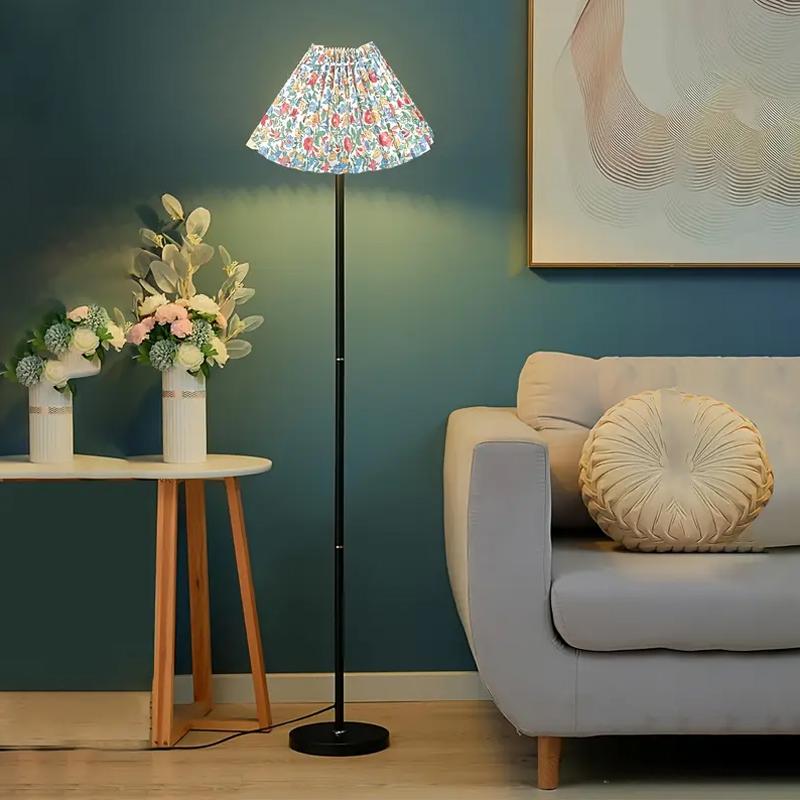 1PC Floral Pleated Lamp Shade Bedroom Pleated Cone Light Cover Elegant Lamp Cover Floor Lamps Fabric Cover Table