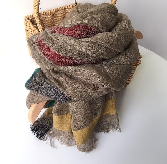 Neue Mode Herbst Und Winter Dünner Dunkelgrauer Wollschal Verlängert Langer Damen Winter Warmer Schal Schals