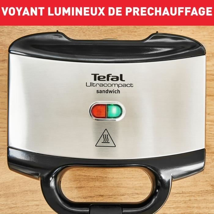 TEFAL Croque-monsieur, Revêtement Antiadhésif, Verrouillage Sécurité, Poignée Thermorésistante SM155212