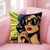 Art P-Pop Art Sexy Girl Cushion Cover Natural Linen Pillow Case Double-Sided Print Decorative Sofa Pillowcase Home Decor Gift