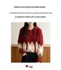 Women's Loose Red Diamond Pattern Hooded Sweater - Autumn/Winter Stylish Knit Top