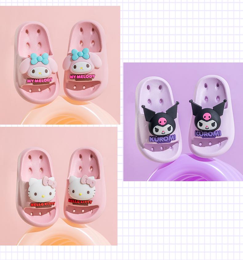 Sanrio 3D Çizgi Film Hızlı Kuruyan Kaymaz Çocuk İç Mekan Duş Terliği, Kokusuz ve Sessiz