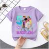 2026 New K-POP Saja Boys Print Short-Sleeved Spring Family Clothing for Boys and Girls Cute Polyester T-shirt for Boys and Girls