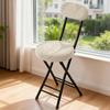 Solid Color Jacquard Stretch Chair Slipcover Elastic Round Folding Chair Cover Seat Back Cover Set Home Decoration Chair Cover