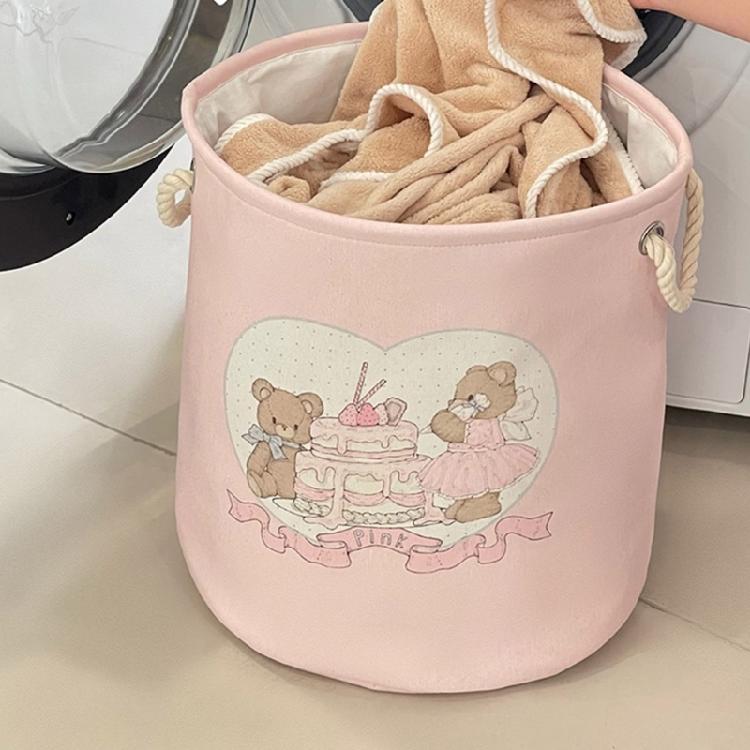 Laundry Hamper for Home Use Foldable Cotton Linen Basket With Lovely Designs for Organizing Dirty Clothes In Any Room