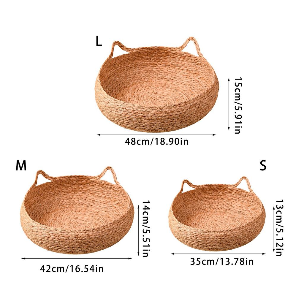 Grass Woven Cats House Soft And Durability Handwoven Cats Sleeps Basket For Indoor Use Providing Warmth