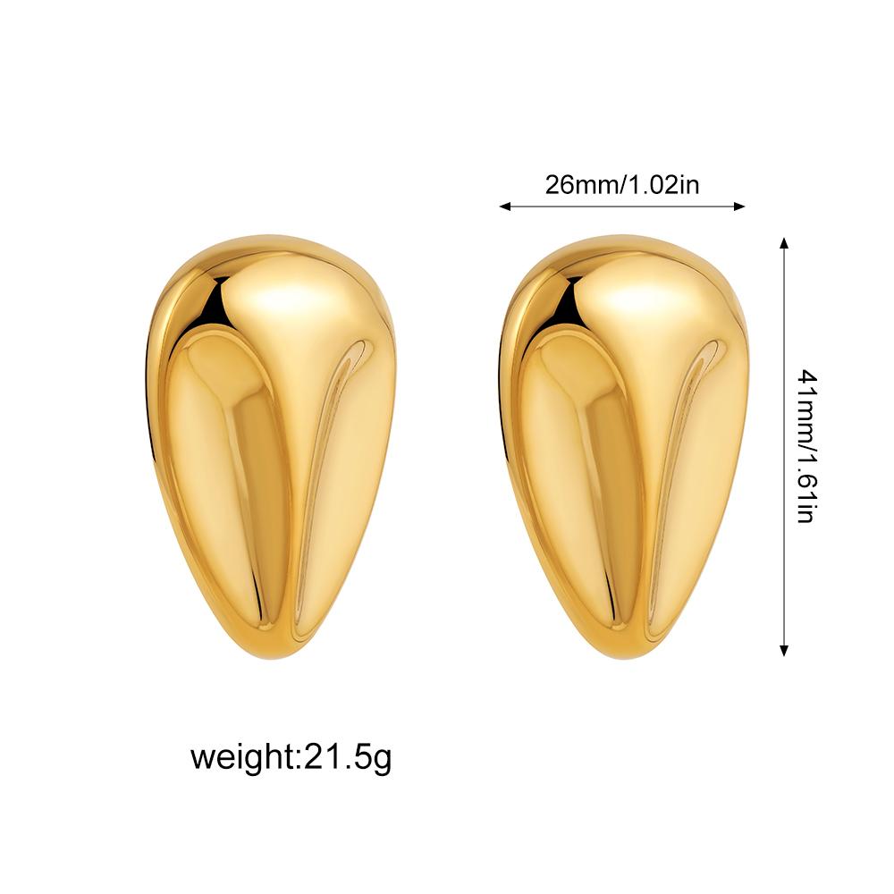 Creative Gold Plated Stainless Steel Round Geometric Earrings for Women Statement Geometric Studs Fashion Jewelry Waterproof