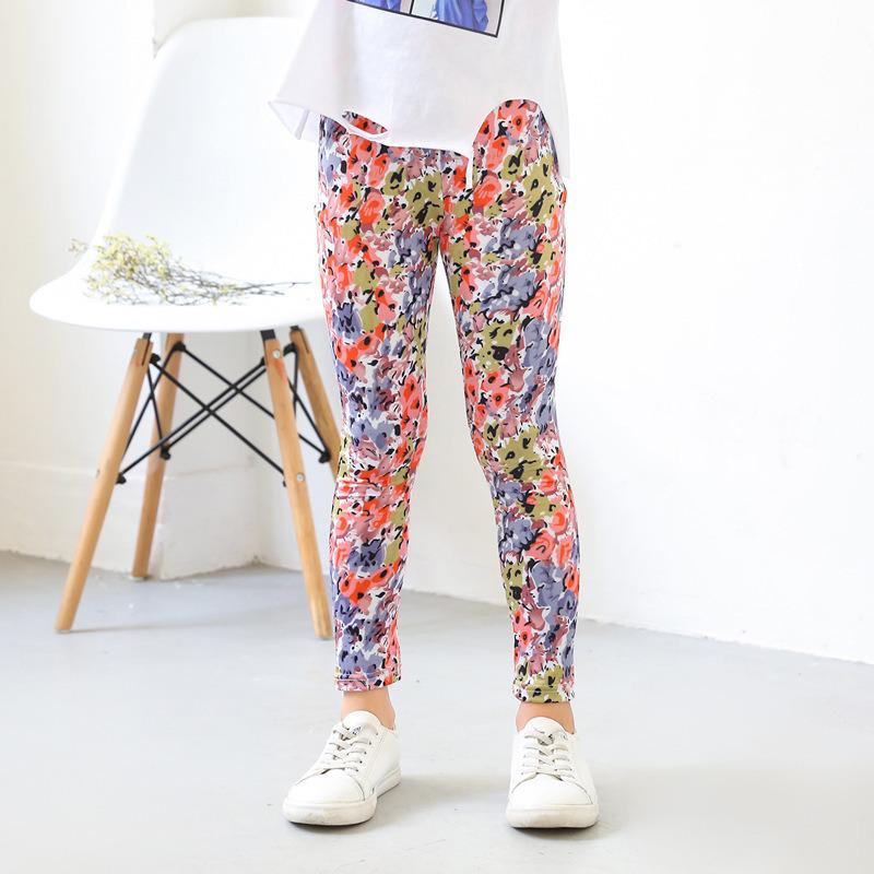 Kids' Spring/Summer Printed Milk Silk Stretch Base Layer Pants