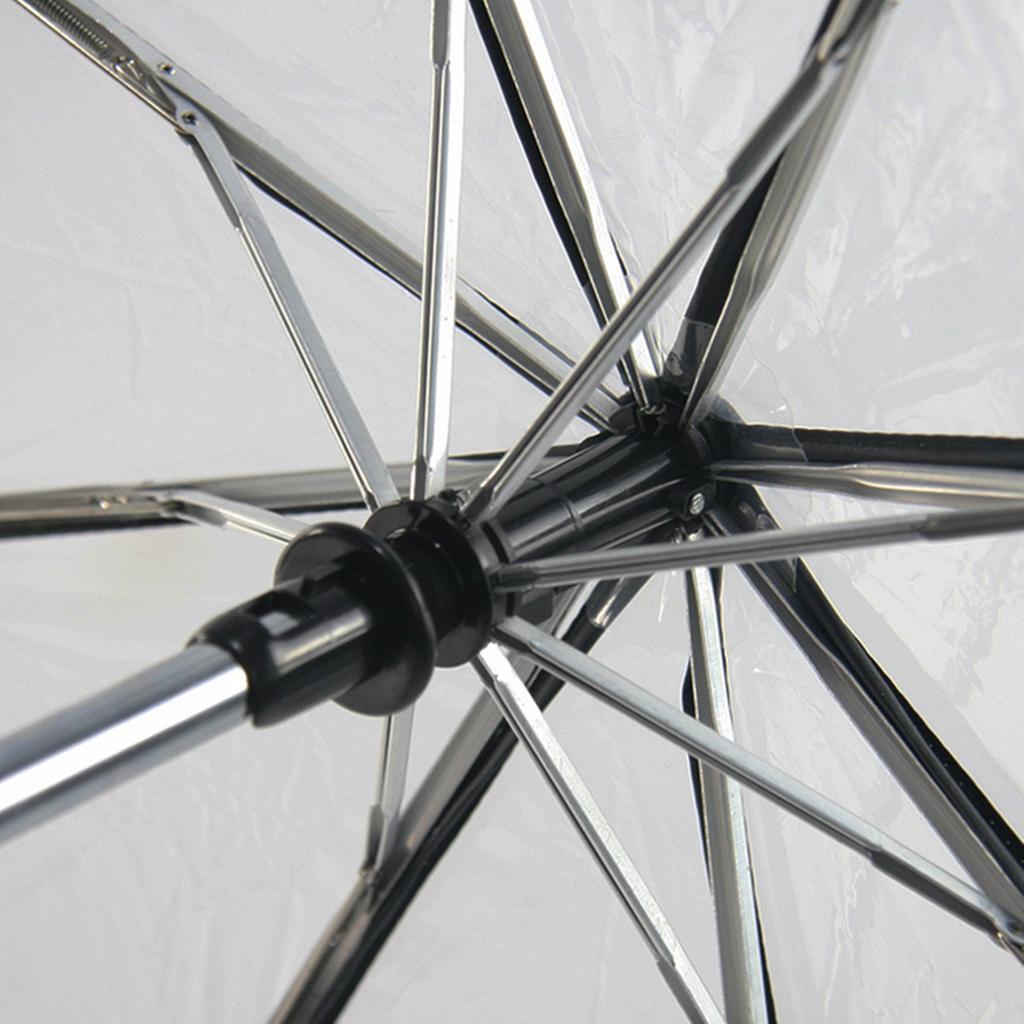 Automatischer Faltbarer Regenschirm - Kompakter 3-teiliger Schirm mit transparentem PVC-Dach und farbigem Griff