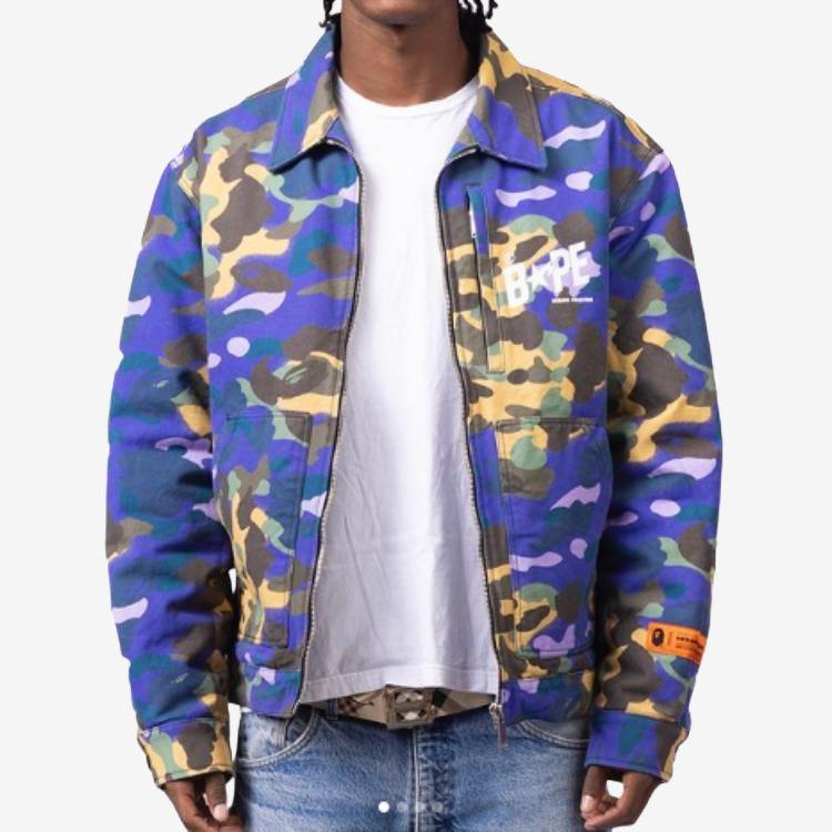 Bape X Heron Preston Mix 1st Camo Duck Trucker Jacket 1I23-141-902