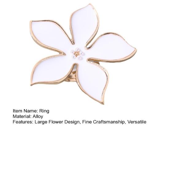 Finger Ring Exaggerated Enamel Big Flower Design Finger Band Birthdays Anniversaries Weddings Engagements