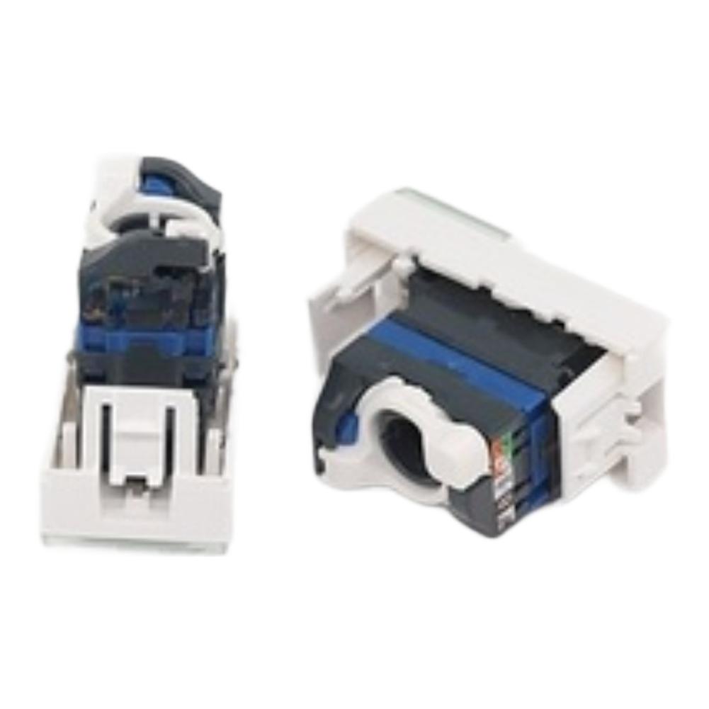 Cat 6 Network Connector Panel 45x22.5mm with Rotatable Module and Dust Cover for For server Room Applications 5 Pack