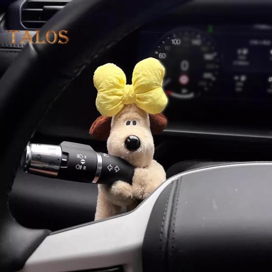 Lindo muñeco de peluche de perro con forma de perro, adorno multifuncional para coche, figura decorativa con señal de giro para limpiaparabrisas, regalo para conductores