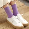 New  Color Harajuku Retro Women Lady Cotton Loose Socks Winter In Tube Korean Purple Blue Yellow Pink Designer Christmas Cute