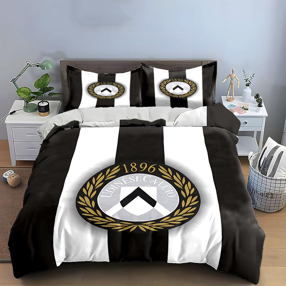 Black-white stripes, Udinese logo. Bedding sets Duvet cover sets Duvet covers Pillowcases(1 * Duvet Cover 2 * Pillowcases without duvet insert)