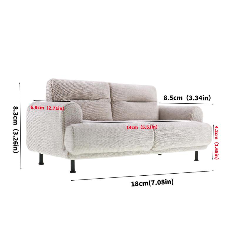 1:12 Mini Diy Dollhouse European Style Double Sofa Simulation Miniature Living Room Furniture Kids Pretend Play Doll House Decor