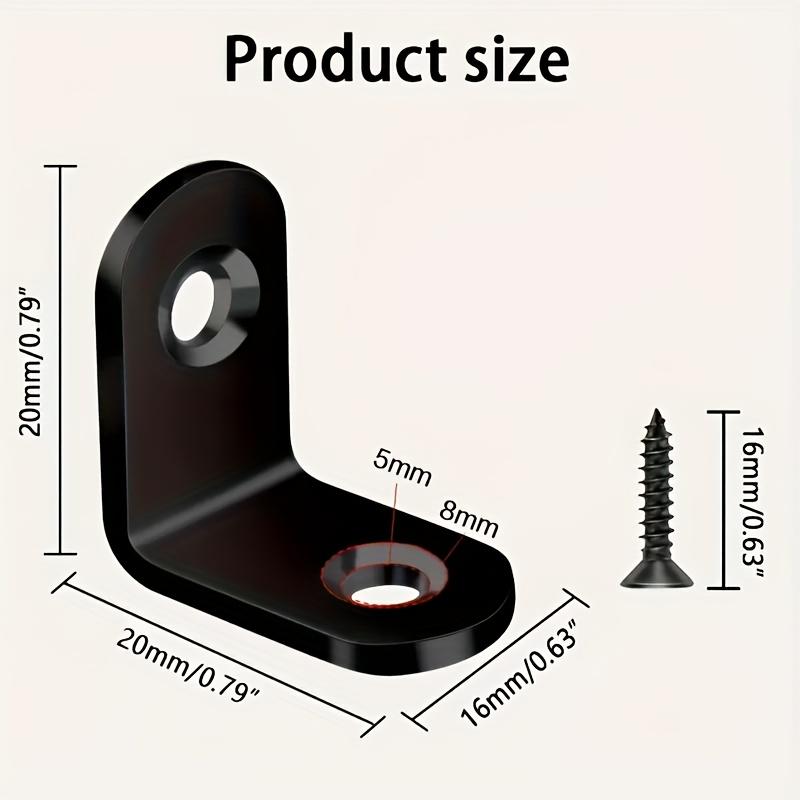 30 st Vinkelbeslag Järnbeslag med Skruvset, 10 st Vinkelbeslag och 20 st Skruvar, för Trämöbler Stol Låda Skåp Inomhus/Utomhus
