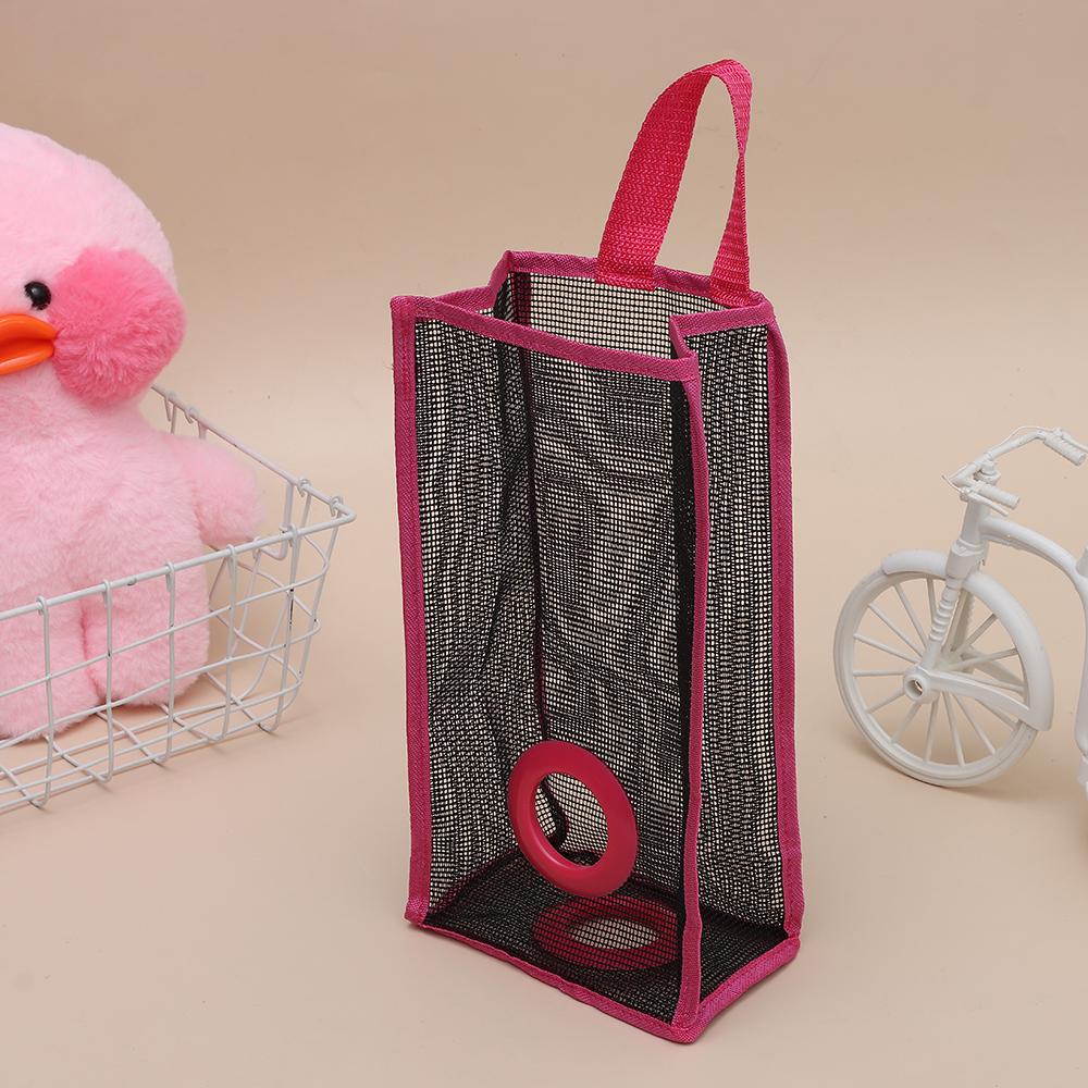 Kitchen Organizer Foldable Recycle Garbage Bag Storage Breathable Mesh Hanging Holder Plastic