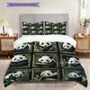 Panda Pattern Bedding Quilt Set Quilt Cover Pillowcase Home Decoration Birthday Gift (1 * Duvet Cover + 2 * Pillowcase, Without Core)