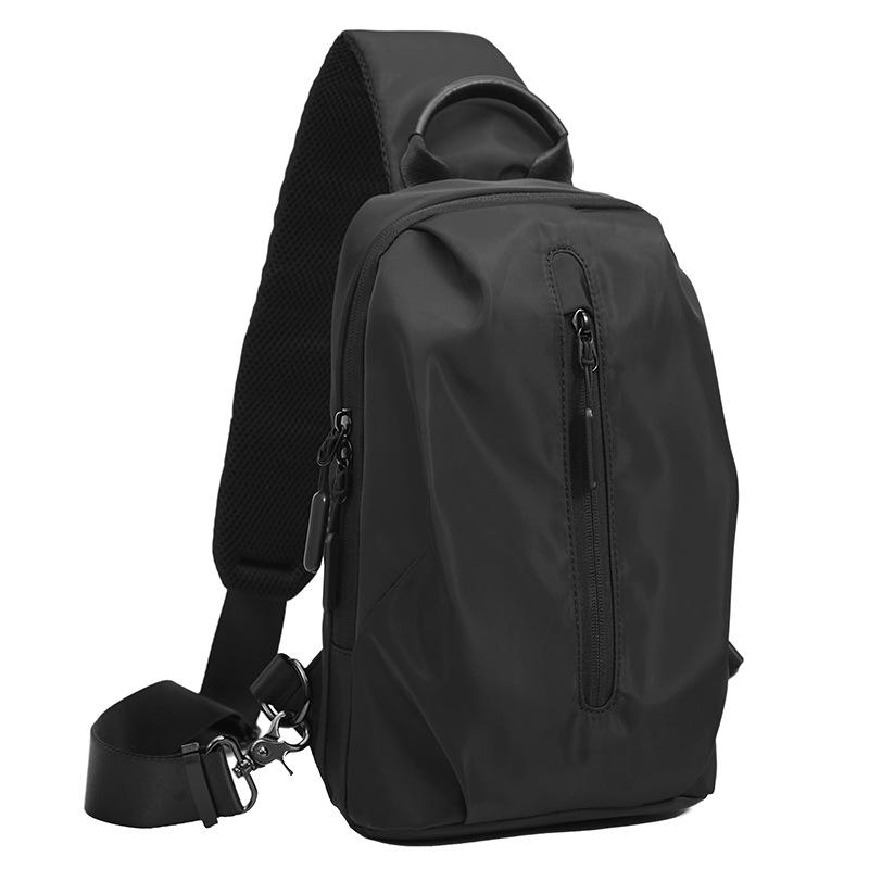 Casual men s breast bag waterproof shoulder messenger bag multi-functional trendy brand oblique backpack small bag men s bag sling bag чёрный