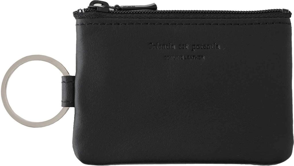 Porta-Chaves Noir Mini Couro Genuíno Preto Estojo para Chaves Estojo para Pequenos Objetos Deslizante A-NSL-1803