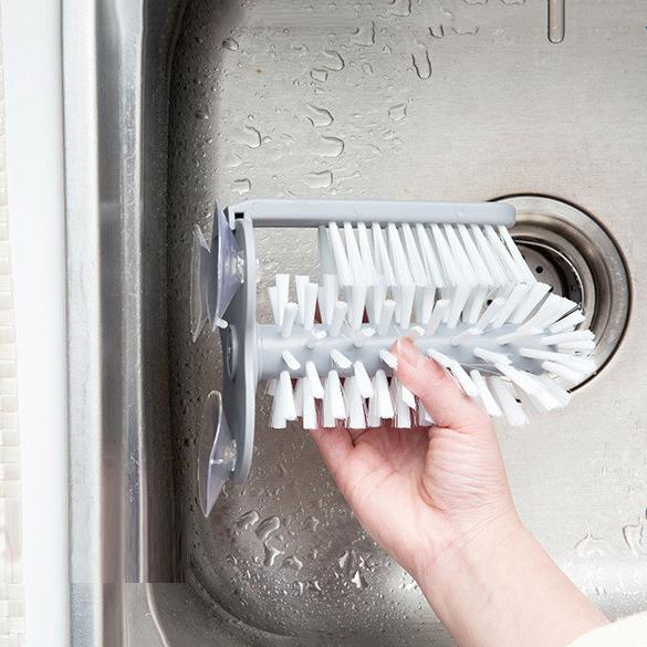 Wall Mounted Cup Brush Multi Functional Cleaner Rotating Sponge for Kitchen Sink Cups Mugs Dishwashing