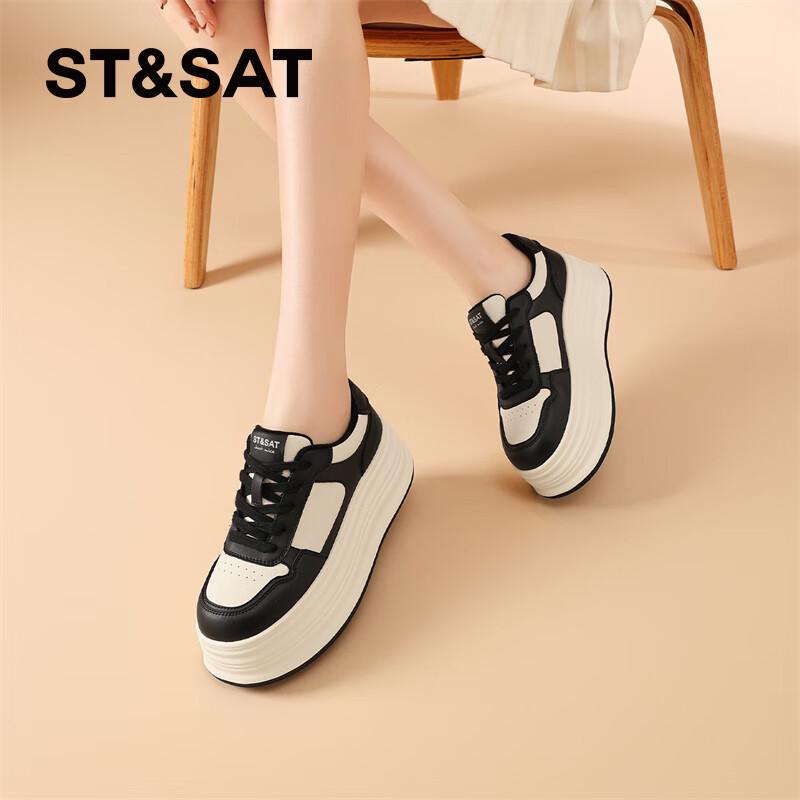 St&Sat Women s Fleece-Lined Platform Casual Shoes 36