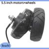 5.5 inch Front Rear Motors+Wheels Brushless and Toothless Wheel Hub Motor, Solid Tire 24V Electric Scooter Brushless Motor