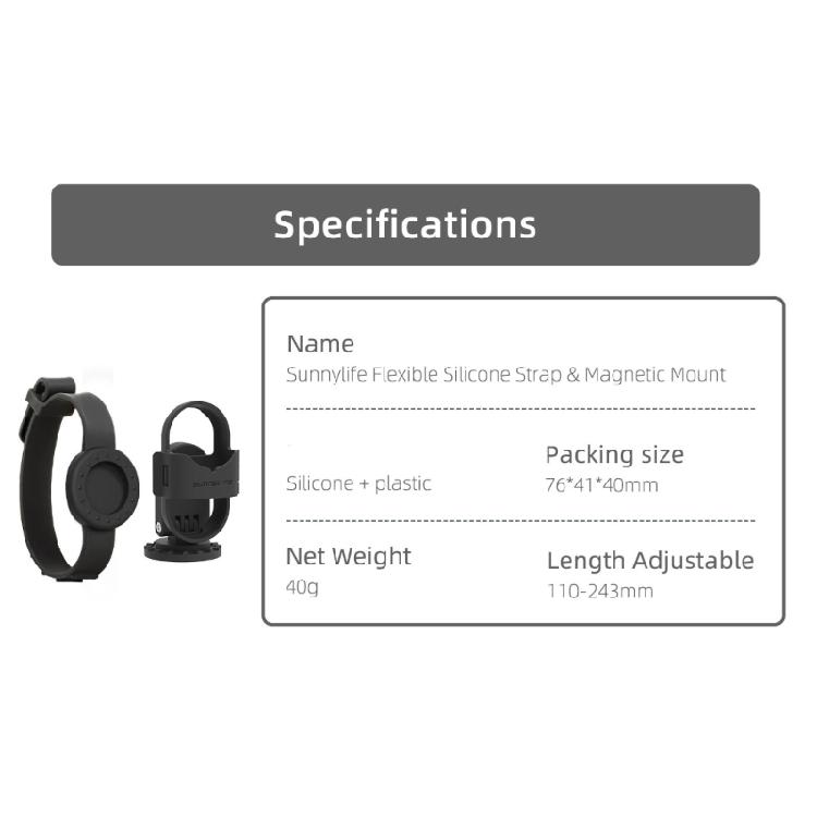 Flexible Action Camera Wristband with Magnetic Stand, 360 Degree Rotation Silicone Straps for GO 3 GO 3S Camera
