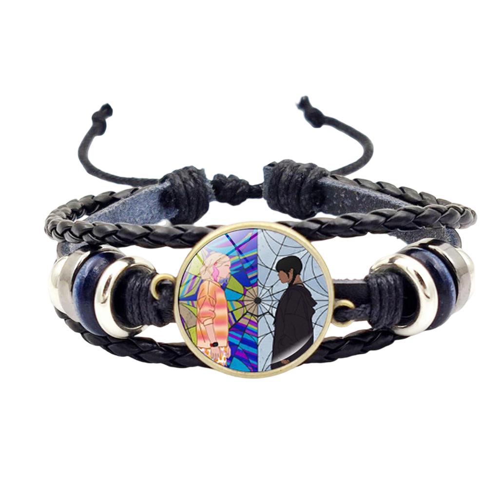 Vintage Leather Bracelets With Cartoon & Text – Adjustable Fashion Wristbands For Daily Wear, Personal Style Statement, Collection, And Gifting