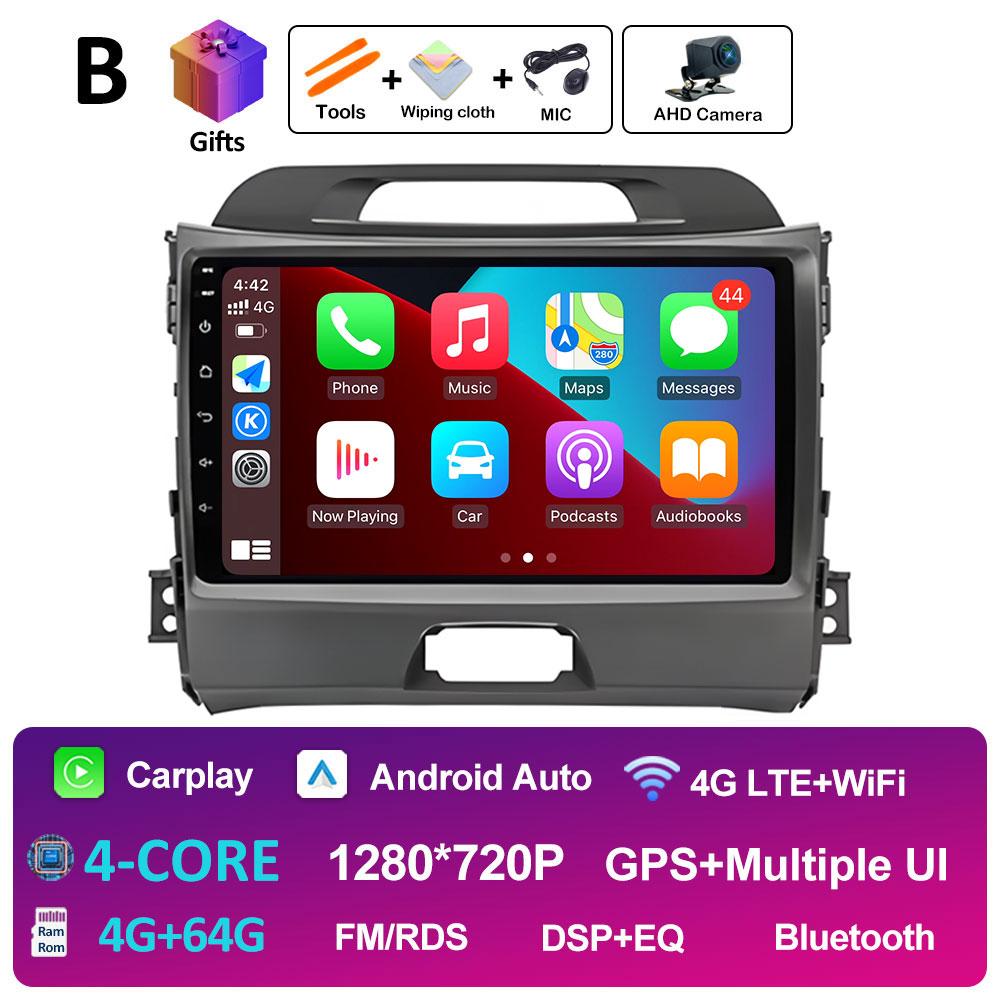 Car Video For KIA Sportage 2010 2011 2012 2013 - 2016 Radio Player Intelligent System Wireless Carplay Cooling fan WIFI NO 2 din