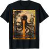 T-shirt Octopus Abyssal Jaune Monstre Tentaculaire Ukiyo-e Japonais