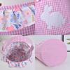 Reusable Fabric Easters Bucket Rabbit Print Decorative Bin Eggs Hunt Organizers Basket For Treats Storage Holiday Gifts