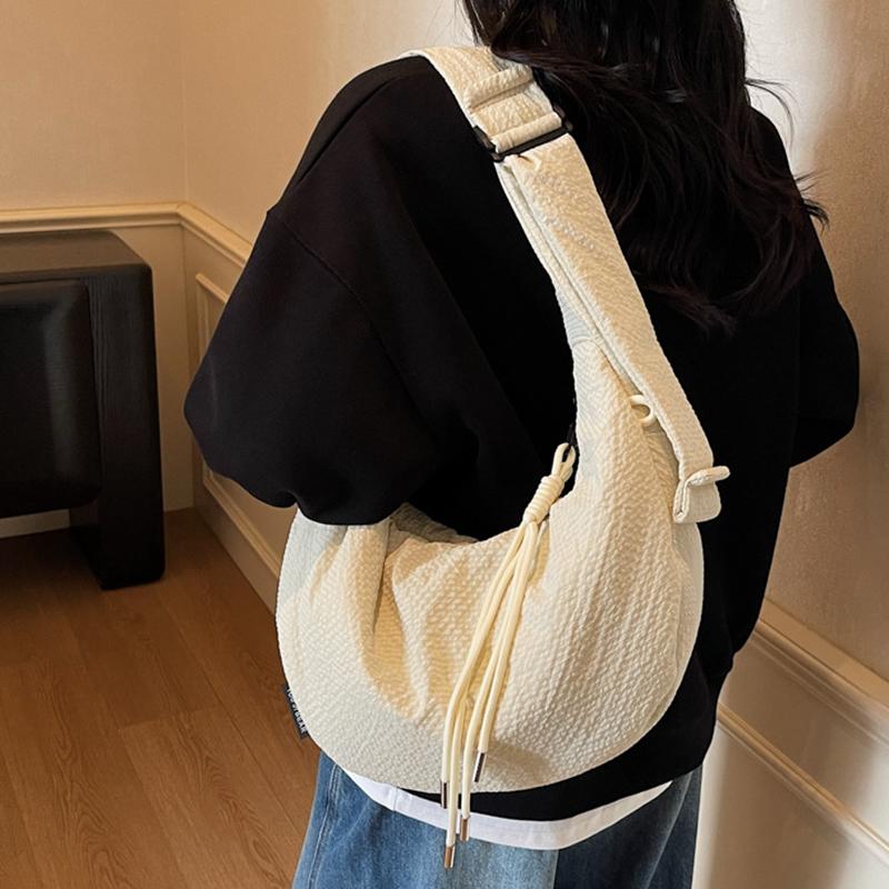 New Comfortable and Versatile Texture Hobo Bags Women Crossbody Bags Large Capacity Lightweight Casual Storage Bags Fashionable KTB