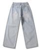 ROCKED GARAGE [Unisex] Balloon Fit Side Pintuck Wide Denim Pants [Light Wash]