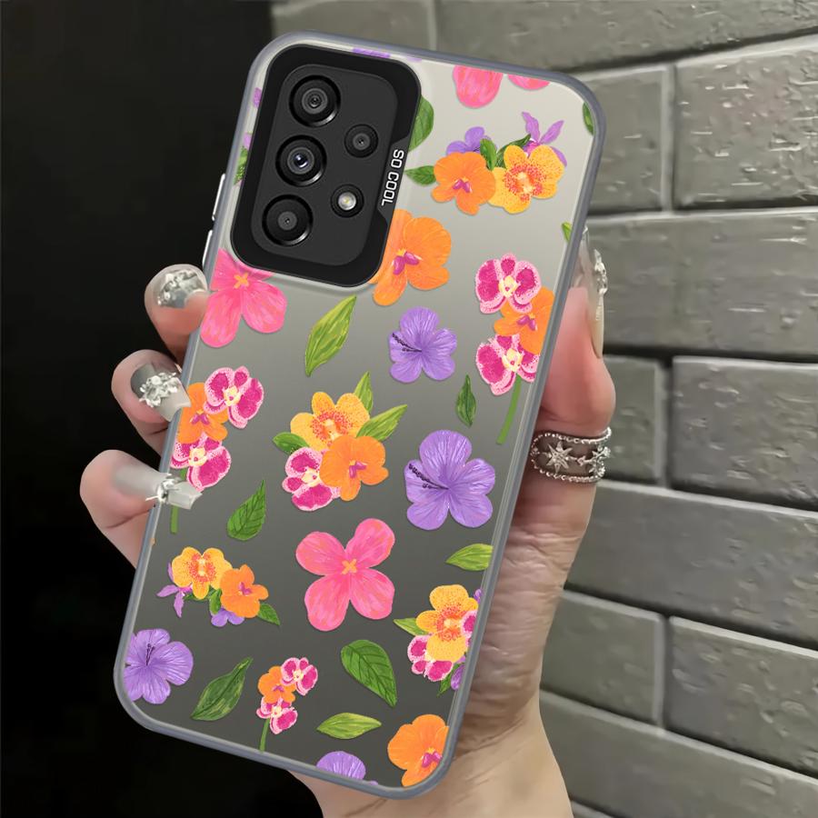 Case for Samsung Galaxy A06 A07 A03 A72 A50 A04 A05 A51 A52 A56 A54 A71 A10 A20 Back Phone Cover Fruit Flowers