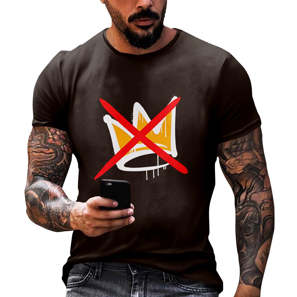 Men's  Neck Short-Sleeve T-Shirt With American Political Print