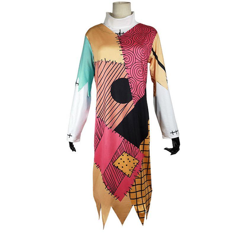 Womens Nightmare Before Christmas Sally Costume Featuring High-quality Soft Material And Stunning Design For Halloween Parties
