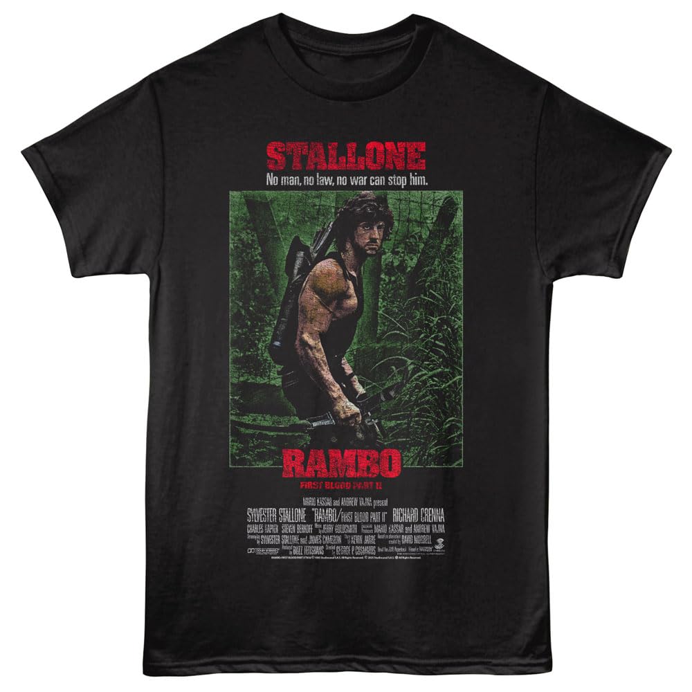 Rambo Printed Tshirt Unisexs Summer Classic Action Movie Pattern Short Sleeved Casual Street Wear Loose Fit Movie Fan Tshirt