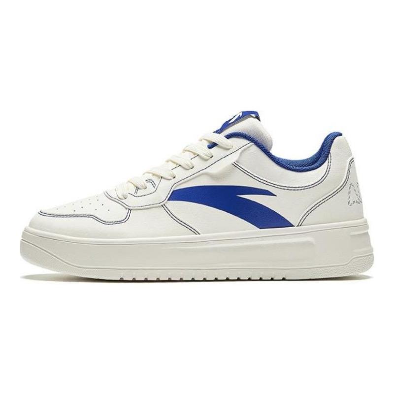 Anta Men Easy Synthetic Leather Low-Top Skate Shoes White 912518001Q-1 40